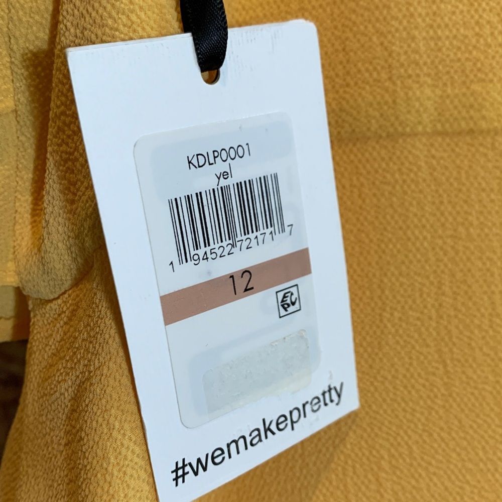 Kensie Women’s Sunflower Yellow Popover Ruffled Dress Size 12 - Picture 7 of 12